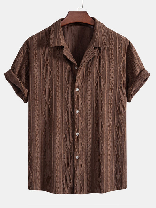 Geometric Jacquard Cuban Shirt – Lestaro