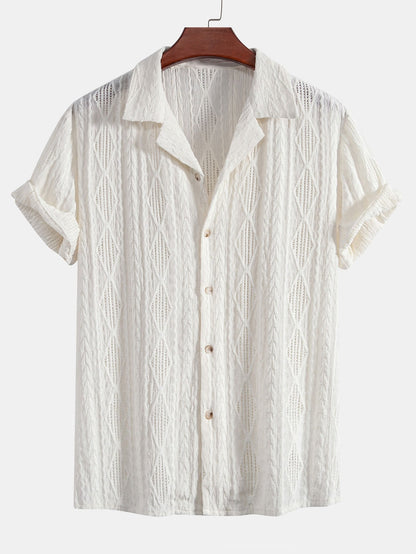 Geometric Jacquard Cuban Shirt – Lestaro