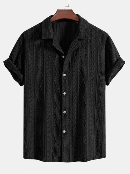 Geometric Jacquard Cuban Shirt – Lestaro