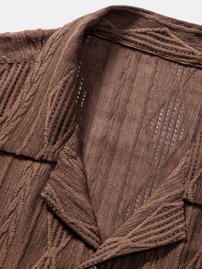 Geometric Jacquard Cuban Shirt – Lestaro