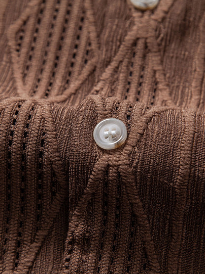 Geometric Jacquard Cuban Shirt – Lestaro