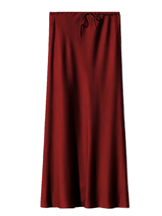 Lila Women's Black Maxi Skirt | Luxurious Satin, Elegant for Work and Formal Occasions 0