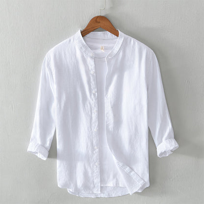 Lino Men's Linen Shirt | 3/4 Sleeve, Mandarin Collar 1