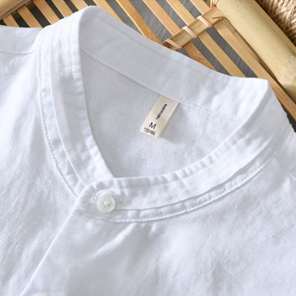 Lino Men's Linen Shirt | 3/4 Sleeve, Mandarin Collar 2