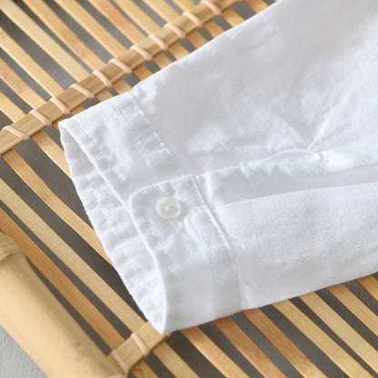 Lino Men's Linen Shirt | 3/4 Sleeve, Mandarin Collar 8