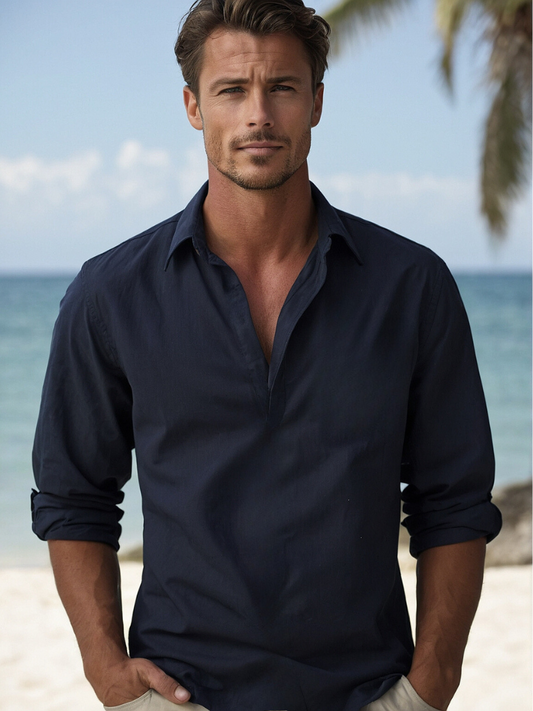 Lino Men's Linen Shirt | Breathable Casual Beachwear 0