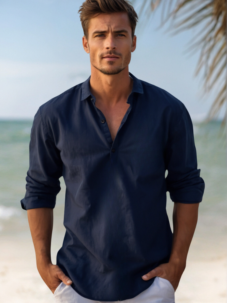 Lino Men's Linen Shirt | Breathable Casual Beachwear 2