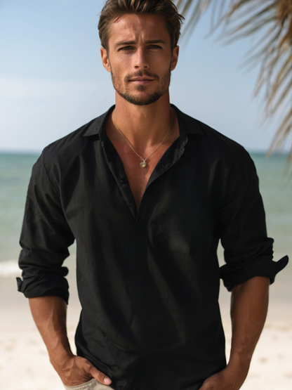 Lino Men's Linen Shirt | Breathable Casual Beachwear 3
