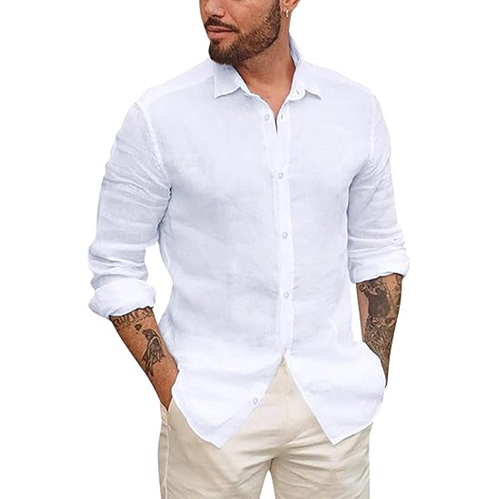 Lino Men's Shirt | Lightweight Linen Blend, Casual Style 0