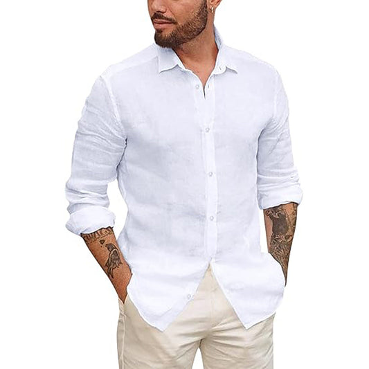 Lino Men's Shirt | Lightweight Linen Blend, Casual Style 0