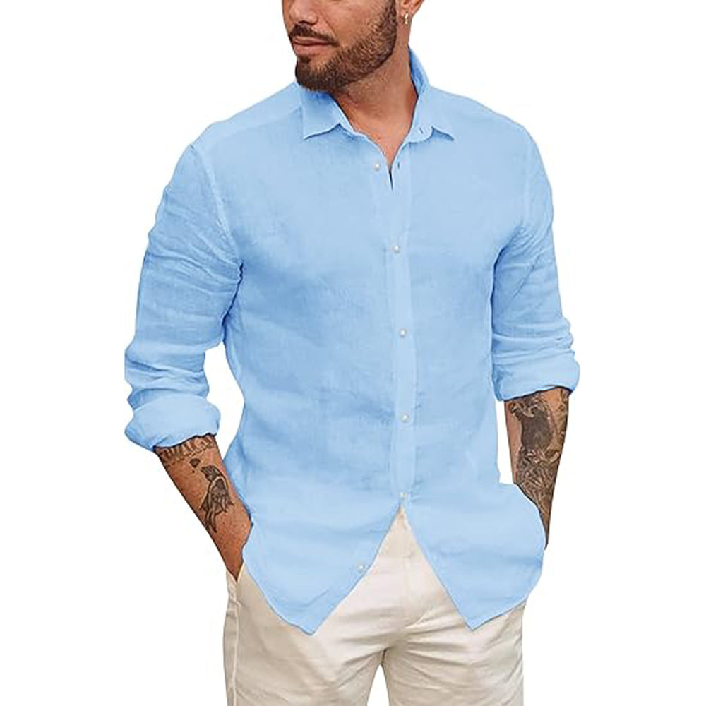 Lino Men's Shirt | Lightweight Linen Blend, Casual Style 1