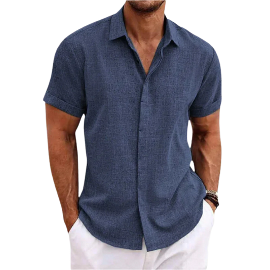 Lino Men's Short Sleeve Shirt | Premium Linen, Casual Style 0