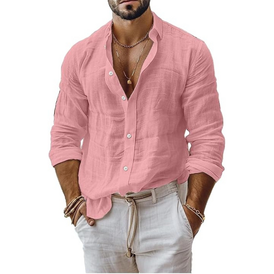 Lino Men's Slim Fit Shirt | Lightweight Linen, Summer Essential 0