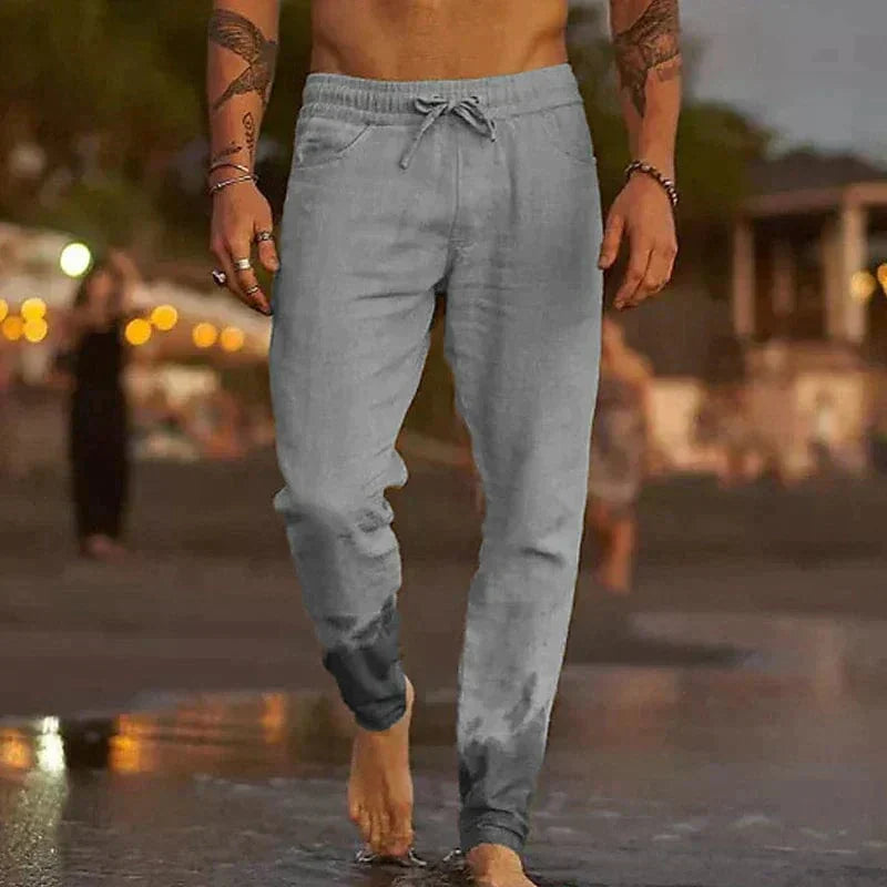 Lino Men's Trousers | Lightweight Linen Fabric, Adjustable Drawstring 2