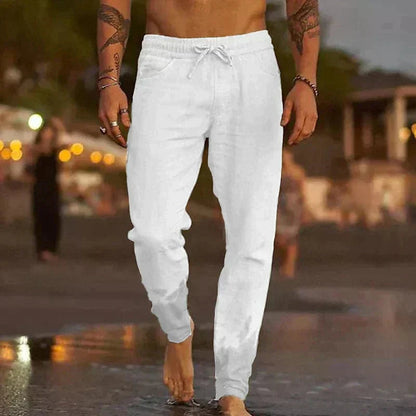 Lino Men's Trousers | Lightweight Linen Fabric, Adjustable Drawstring 4