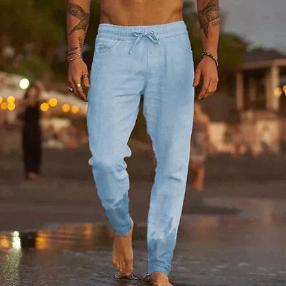 Lino Men's Trousers | Lightweight Linen Fabric, Adjustable Drawstring 5