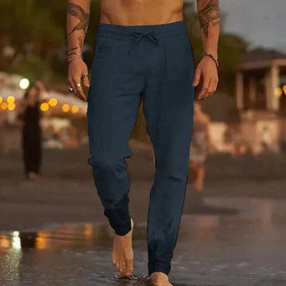 Lino Men's Trousers | Lightweight Linen Fabric, Adjustable Drawstring 6