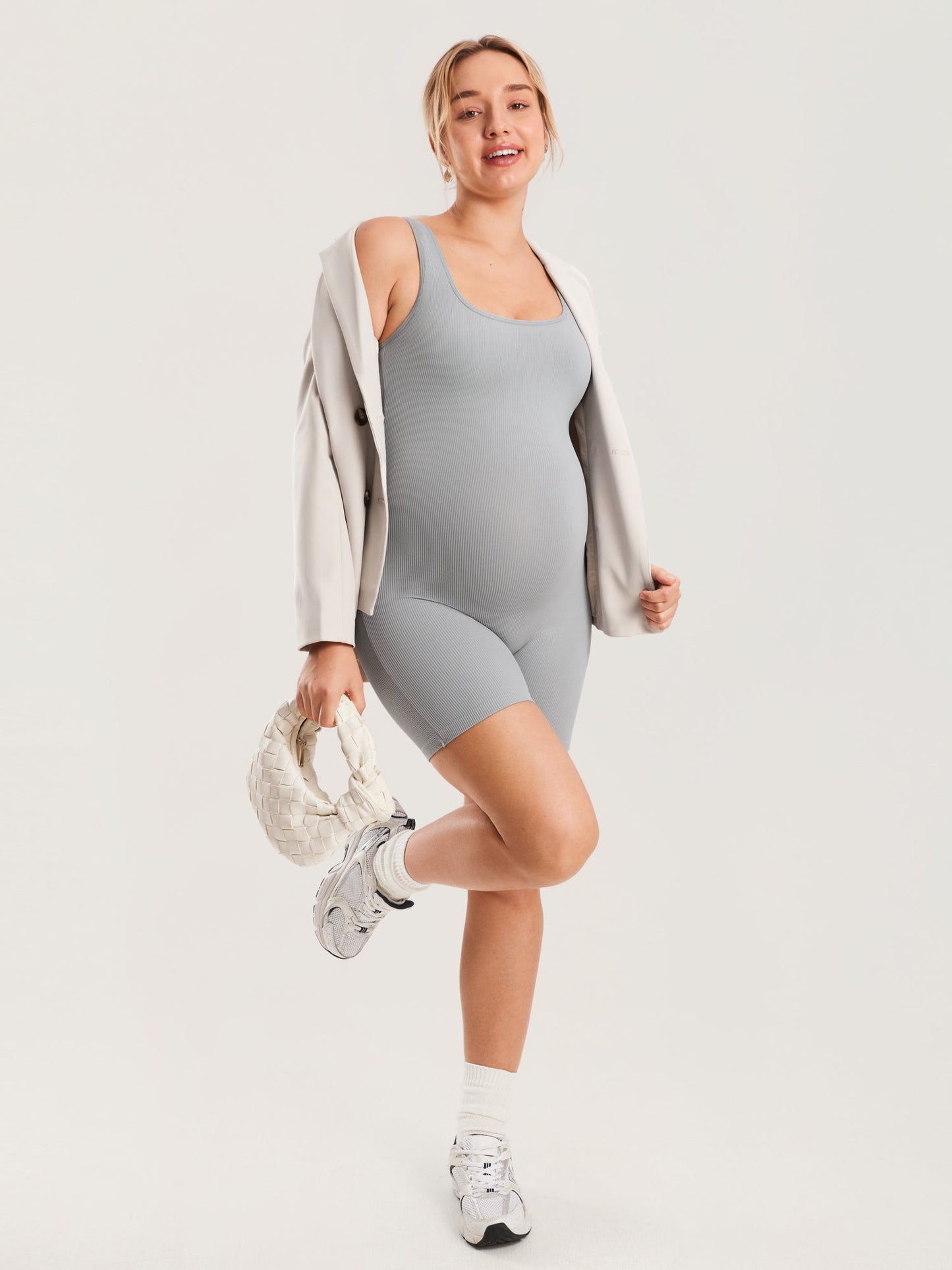 Ribbed Maternity Romper – Luvira