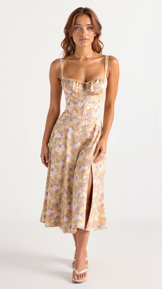 Mabel Women's Midi Dress | Corset Design, Elegant Summer Style 0