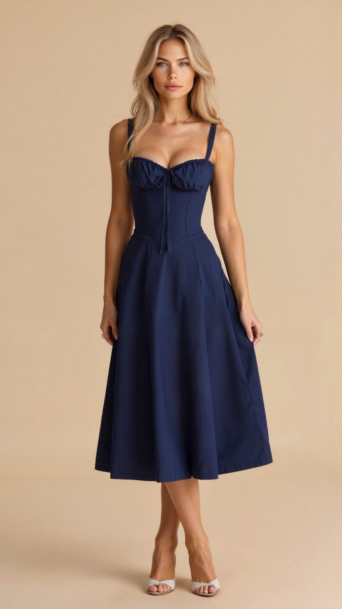 Mabel Women's Midi Dress | Corset Design, Elegant Summer Style 10
