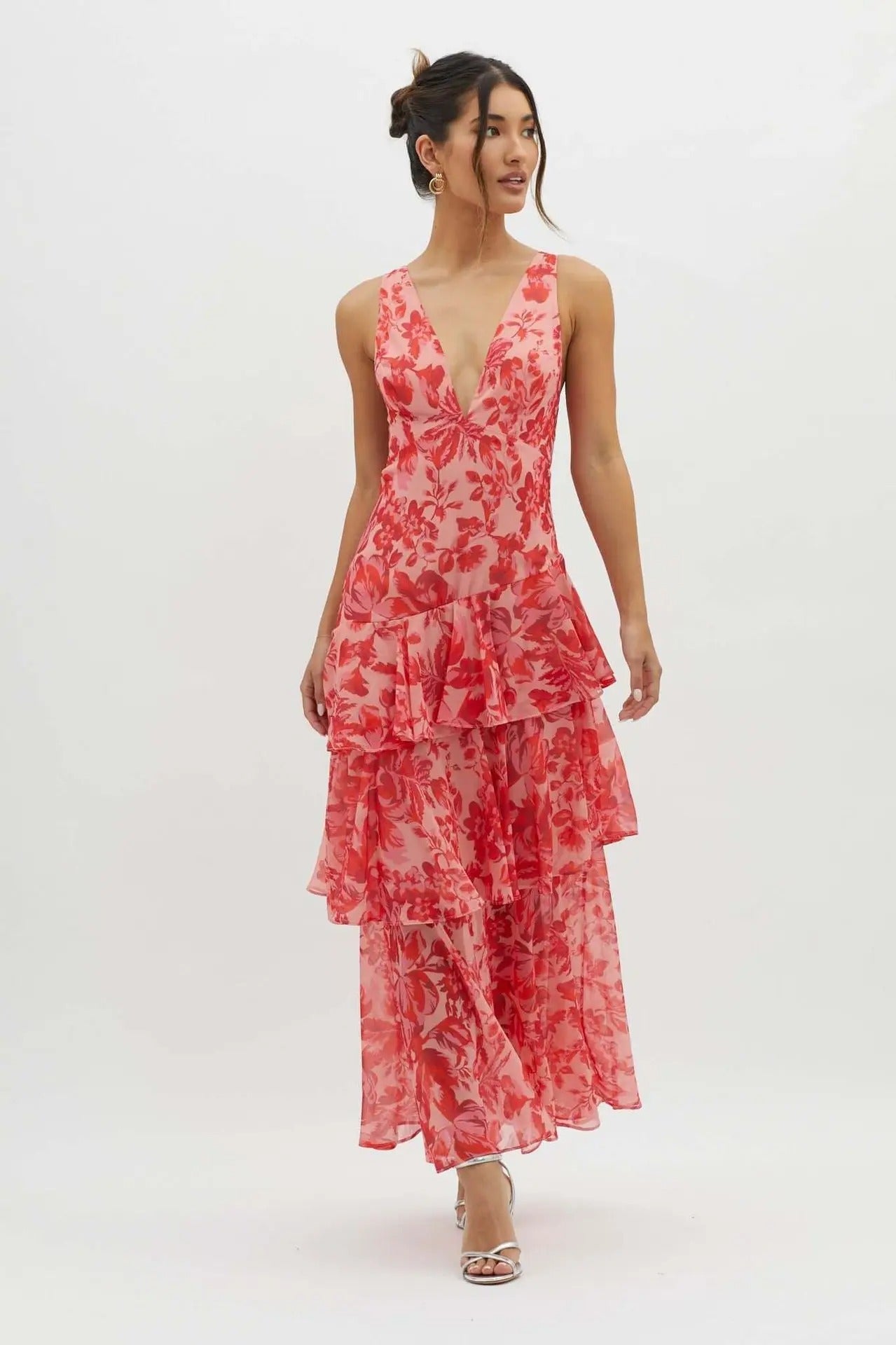 Layered chiffon maxi dress – Marais