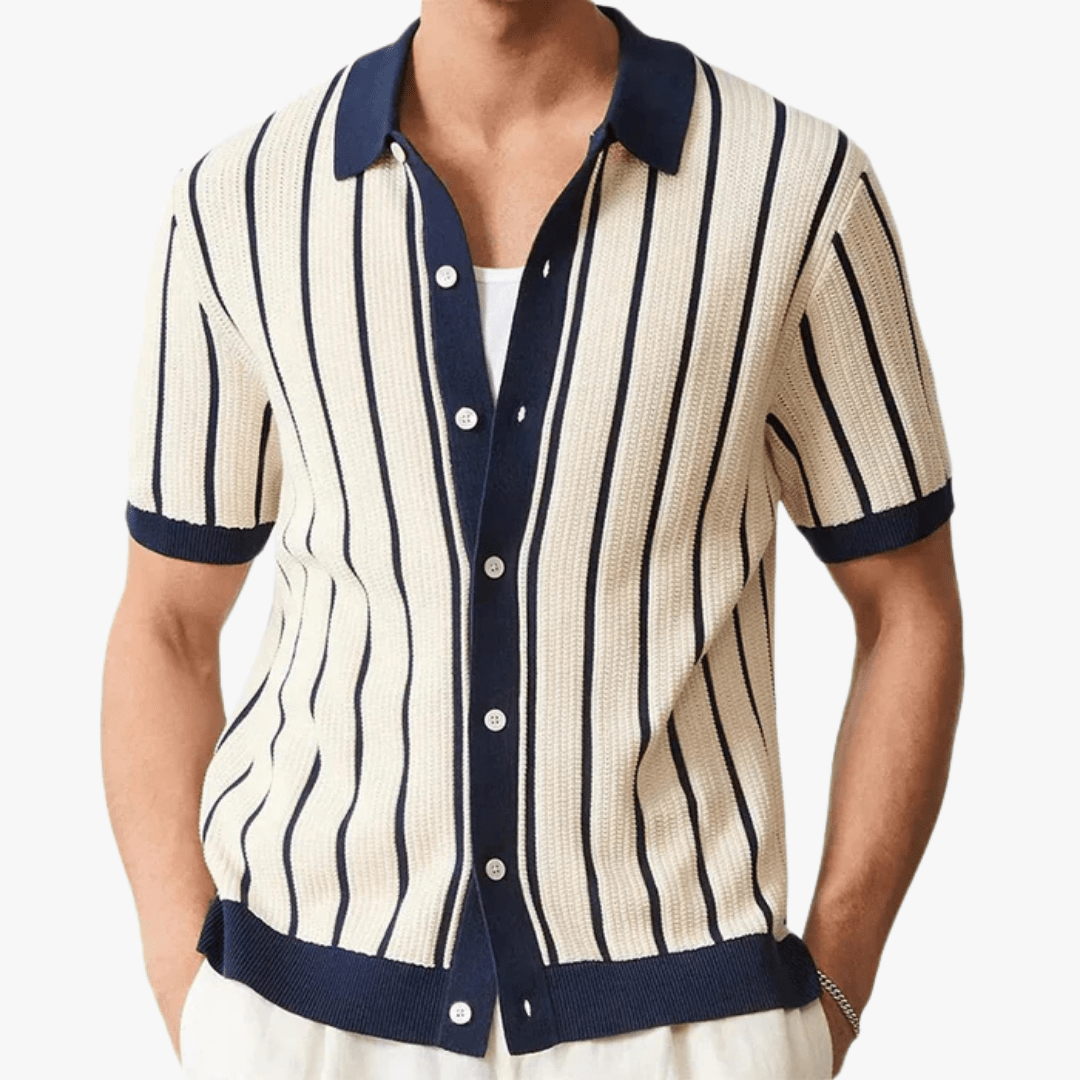Retro Knitted Stripe Polo – Mason