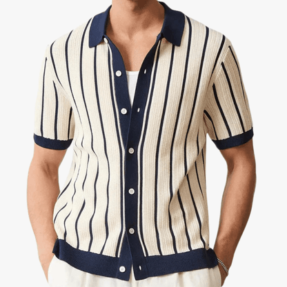 Retro Knitted Stripe Polo – Mason