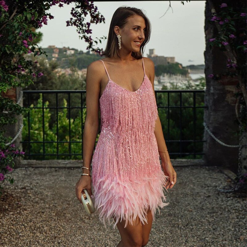 Mavi Women's Mini Dress | Feather Accents, Chic Silhouette 7