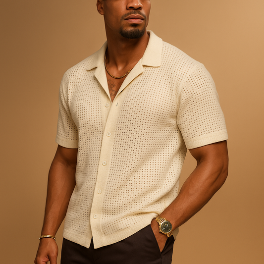 Max Men's Shirt | Lightweight Knitted Fabric, Short Sleeve 0