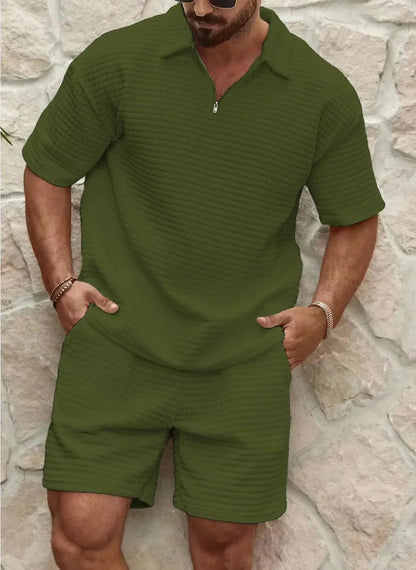 Max Men's Short Set | Waffle Knit, Casual 6