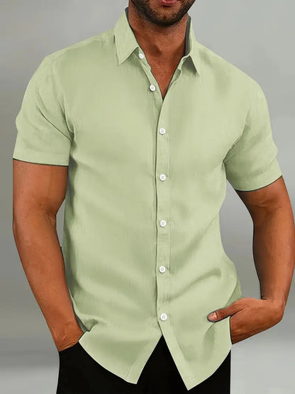 Max Men's Short Sleeve Button-Down Shirt | Lightweight Cotton 14
