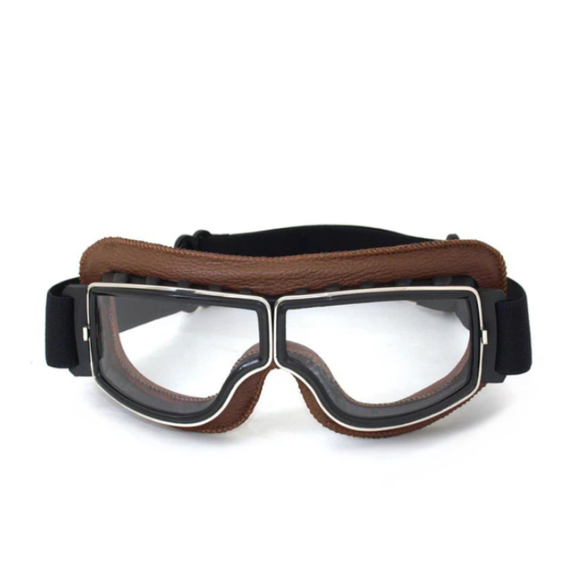 Max Unisex Motorcycle Goggles | Vegan Leather, Adjustable Fit 1