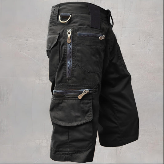 Clayton Men's Cargo Shorts | Durable Black Design with Adjustable Waistband