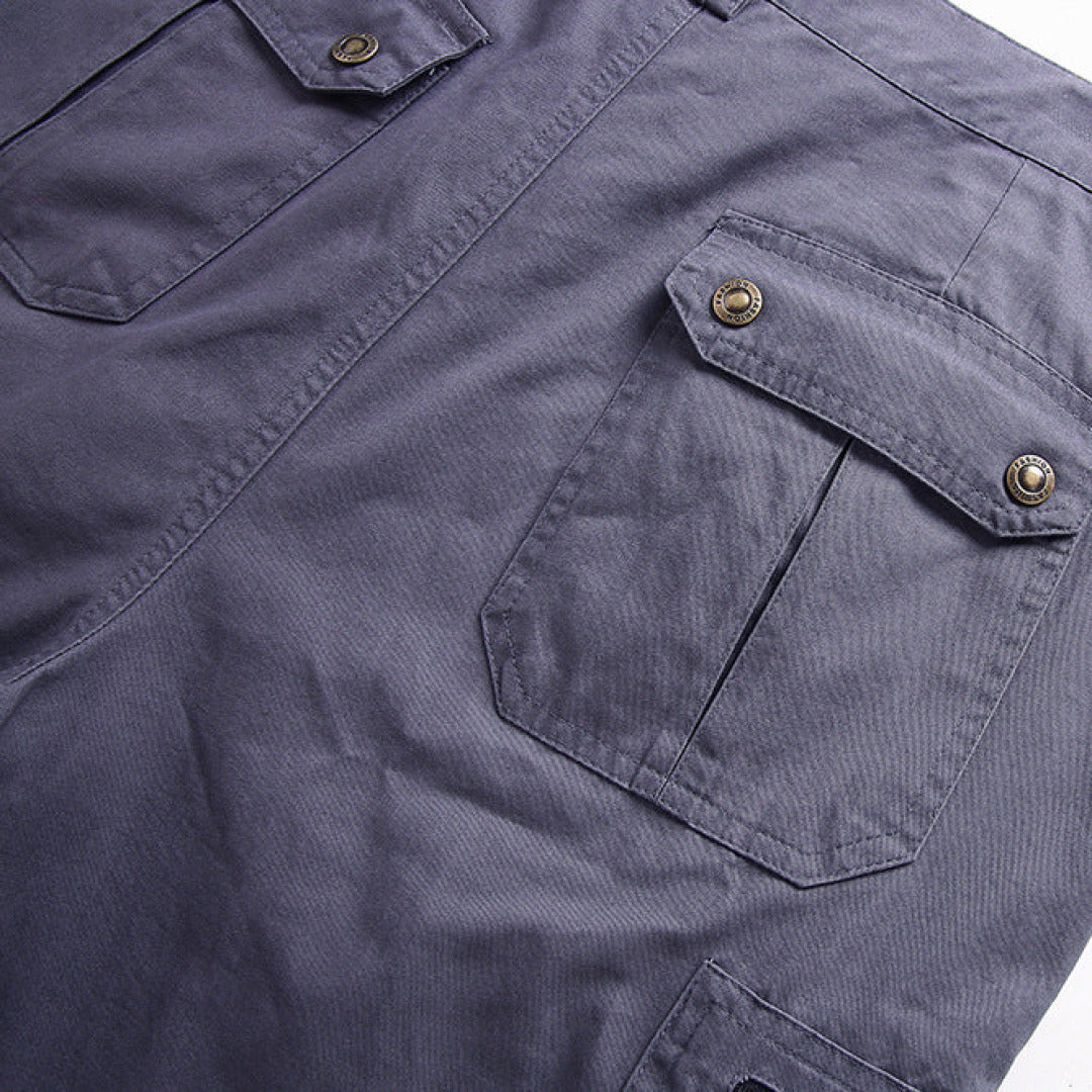 Clayton Men's Cargo Shorts | Durable Black Design with Adjustable Waistband