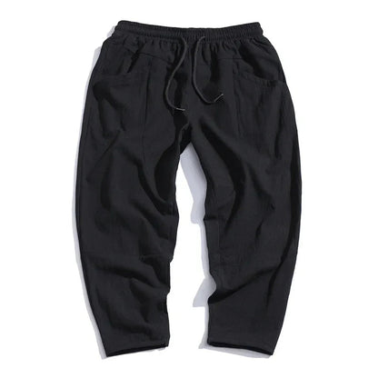 Men's Cropped Pants Cotton-Linen Blend, Breathable - Gerald