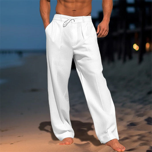 Jonas Men's Linen Trousers | Relaxed Fit with Drawstring Waist