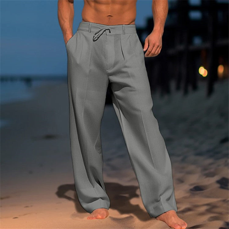 Jonas Men's Linen Trousers | Relaxed Fit with Drawstring Waist