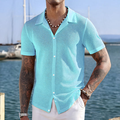 Miko Men's Knit Shirt | Silky Collar for Casual Elegance 0