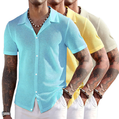 Miko Men's Knit Shirt | Silky Collar for Casual Elegance 3