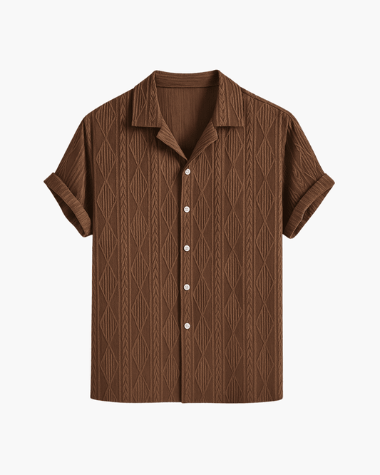 Geometric Jacquard Cuban Shirt – Montivo