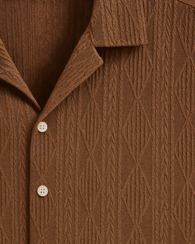 Geometric Jacquard Cuban Shirt – Montivo