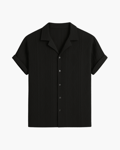 Geometric Jacquard Cuban Shirt – Montivo