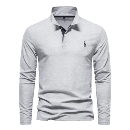 Calven - Casual Long Sleeve Polo Shirt