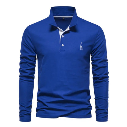 Calven - Casual Long Sleeve Polo Shirt