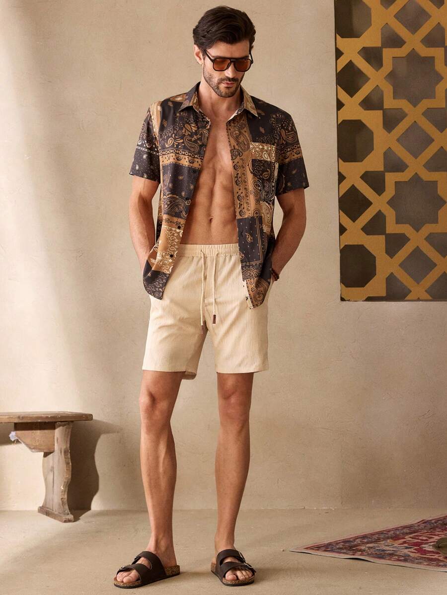 Geometric Print Cuban Shirt – Orvado