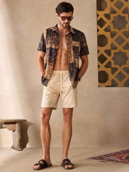 Geometric Print Cuban Shirt – Orvado