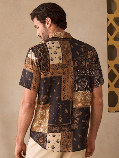 Geometric Print Cuban Shirt – Orvado