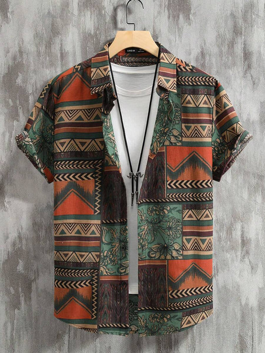 Patchwork Print Shirt – Ravayo