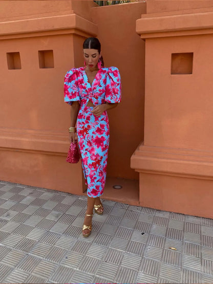 Puff Sleeve Maxi Dress – Celistia