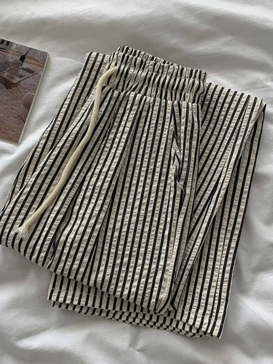 Striped high-waisted summer trousers – Savelle